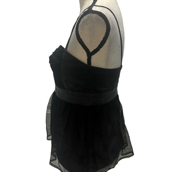 VTG French Connection Gothic Black & Purple Silk Blend Babydoll Cami Top Size 8 - Picture 5 of 8